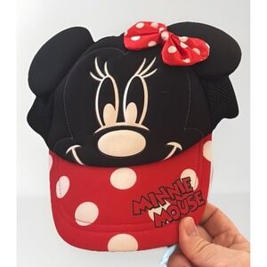 Tokyo Disney Resort MINNIE MOUSE RedBlack Baseball Cap Hat Limited Edition57.5cm